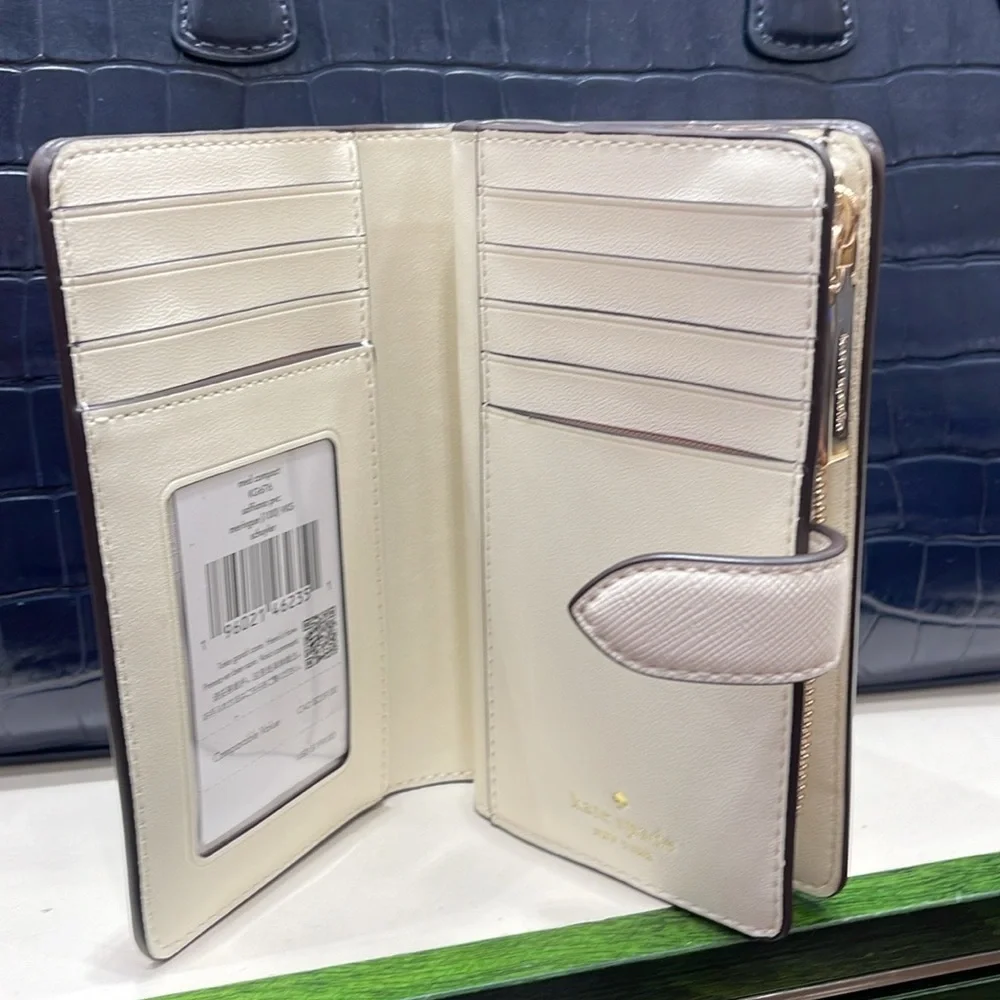 Kate Spade Schuyler Medium Compact Bifold Wallet Meringue  NWT
